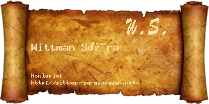 Wittman Sára névjegykártya