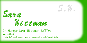sara wittman business card